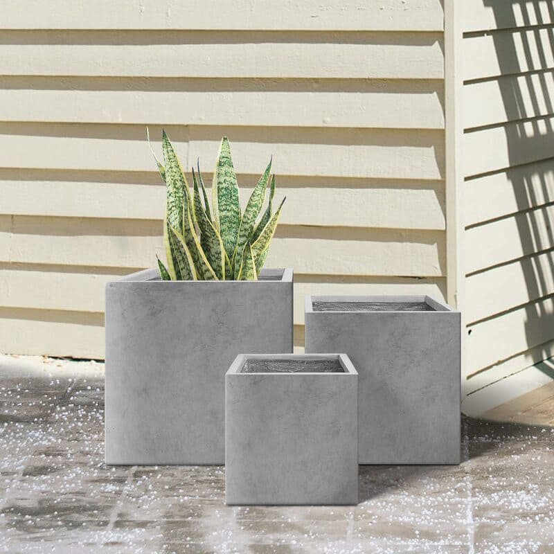 fiberglass square pots