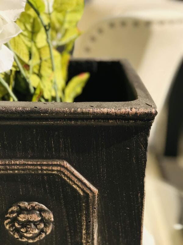 textured finish square planters