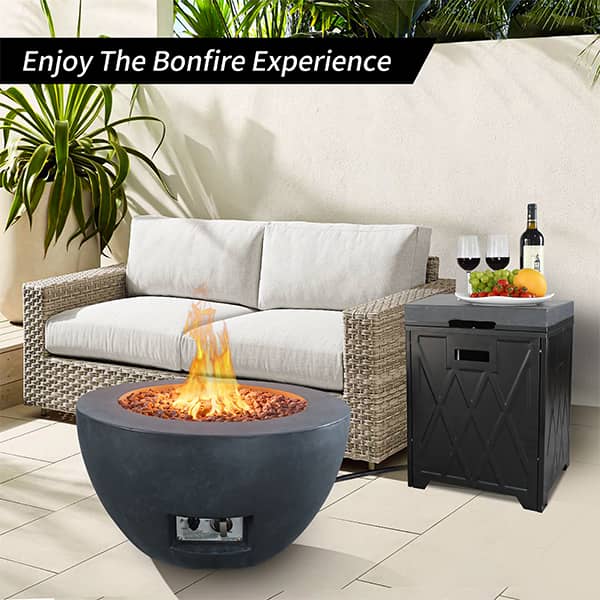 Ronglin GRC lightweight concrete fire pit table for patio