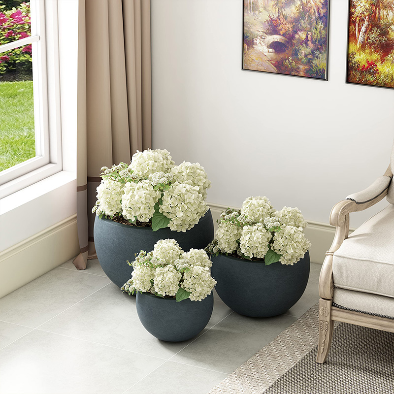 Ronglin Round Concrete Planter for Indoor Use