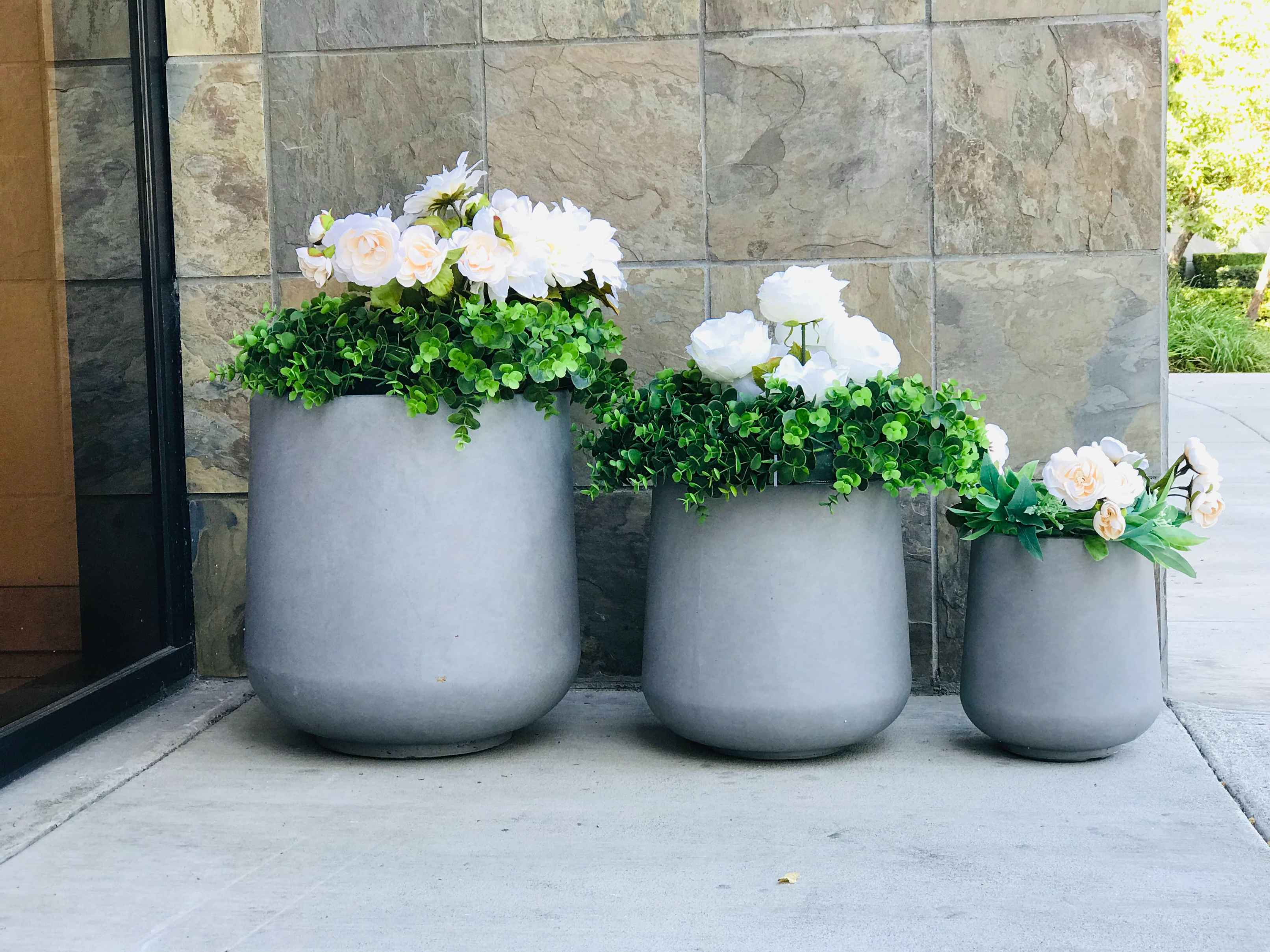 Ronglin Concrete Planter Set for Outdoor Use