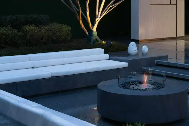 Round concrete fire pit table for B2B